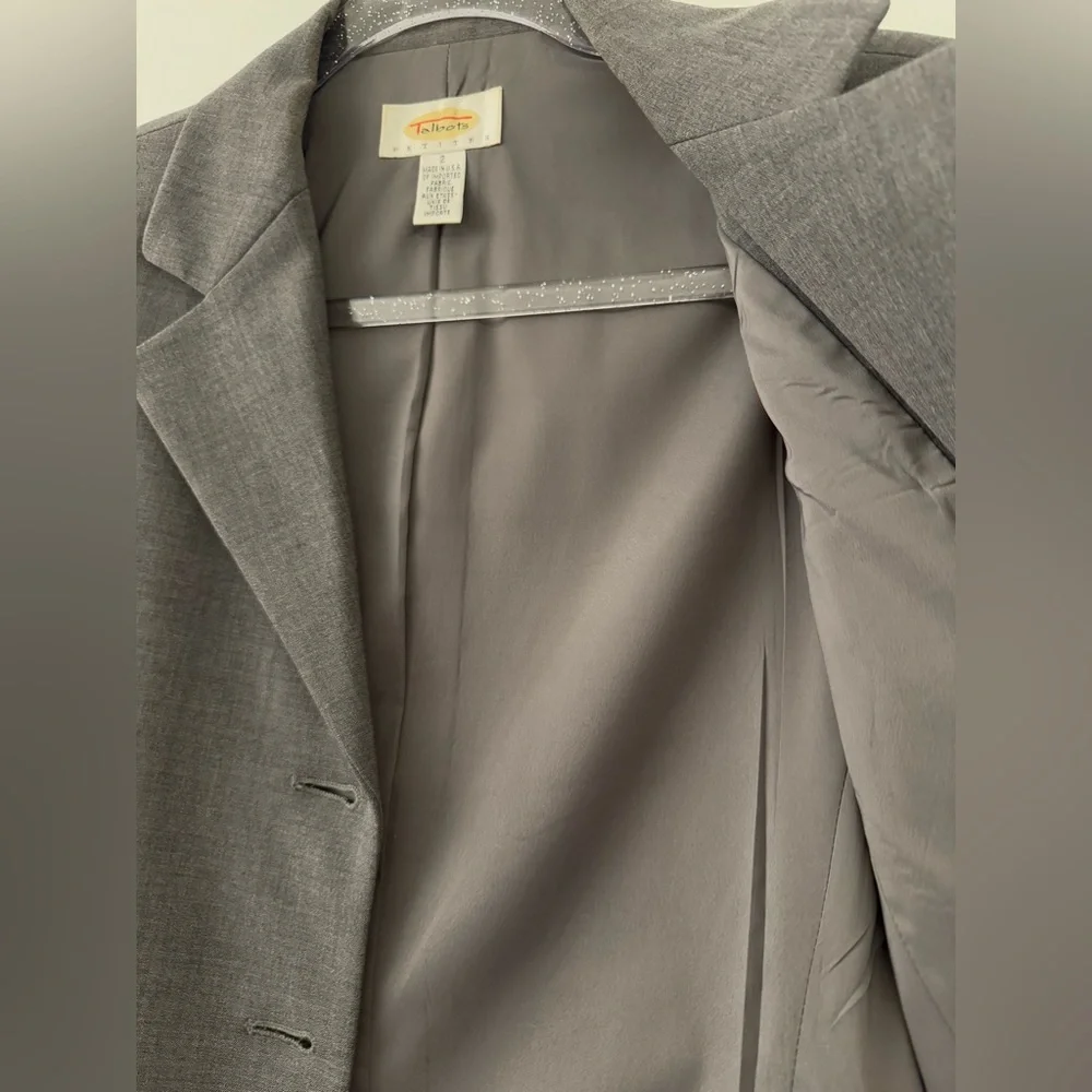 Talbots Gray Women's Blazer Size 2 Petite - Picture 3 of 8